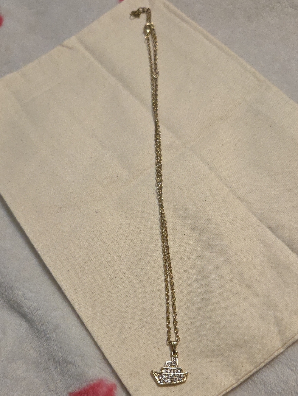 Gold-tone Crystal Ship Pendant Necklace - Women Jewelry